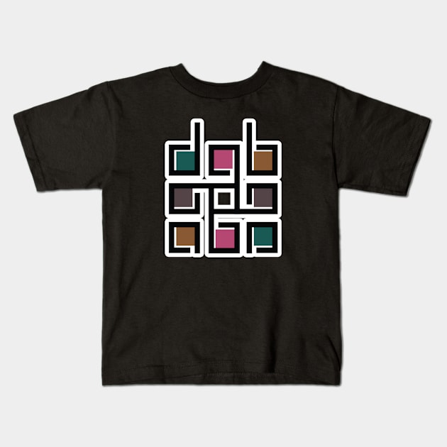 Square decorative color corporate identity sticker design element. QR code and digital tech logo sticker concept. Kids T-Shirt by AlviStudio